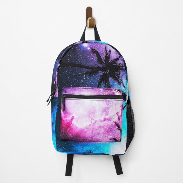 Item preview, Cosmic Palm Trees Under a Pink and Blue Milky Way designed and sold by Exodoi.