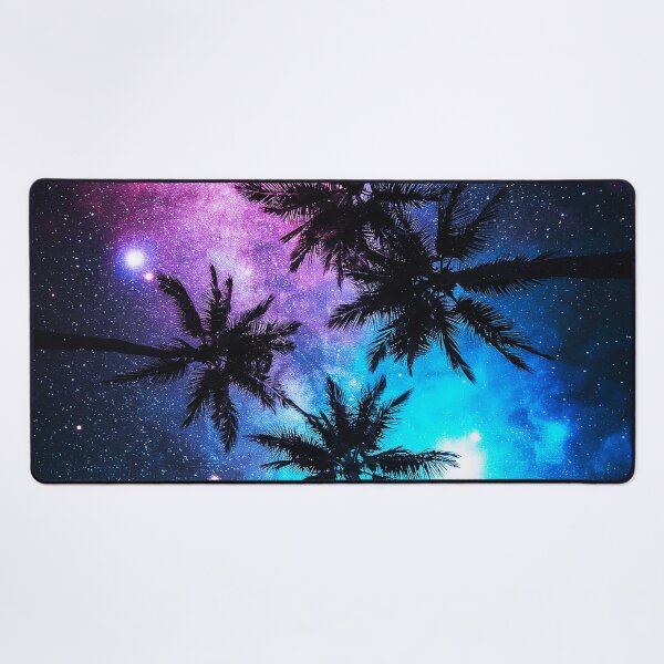 Item preview, Cosmic Palm Trees Under a Pink and Blue Milky Way designed and sold by Exodoi.