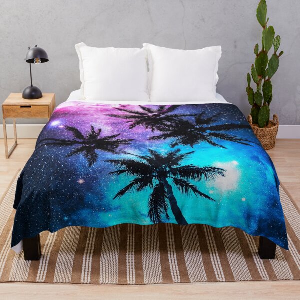 Item preview, Cosmic Palm Trees Under a Pink and Blue Milky Way designed and sold by Exodoi.