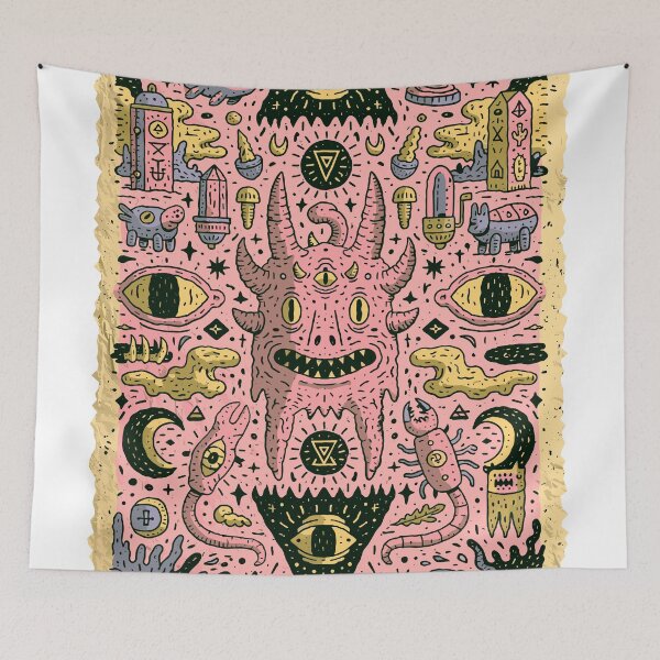Item preview, Psychedelic Horned Monster Mystical Doodle Design designed and sold by Romgora.