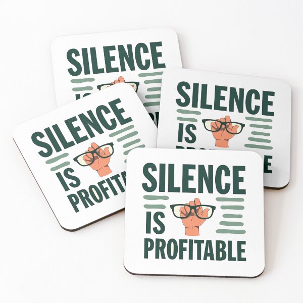 Item preview, Bold retro poster saying silence is profitable designed and sold by Prints by Mat.