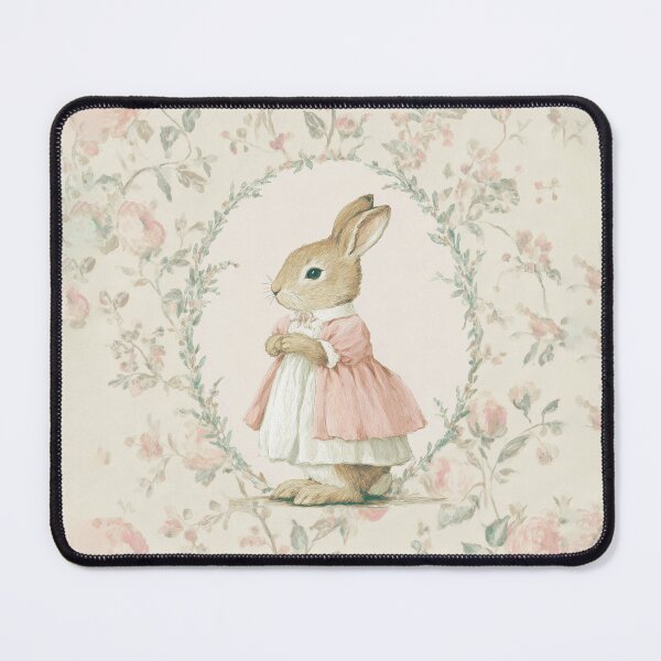 Item preview, Little Rabbit in Pink Layered Dress Watercolor designed and sold by GoodOldPrints4.