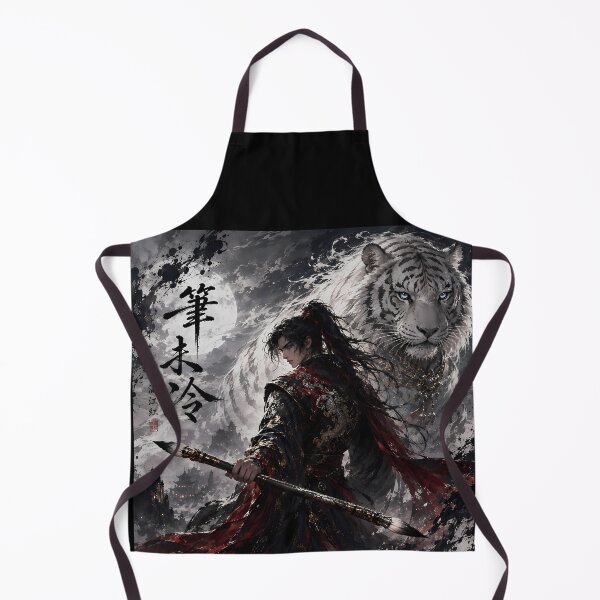 Item preview, White Tiger Wuxia Warrior – Chinese Ink Fantasy Art | The Brush Is Still Warm designed and sold by ManJiangHong.