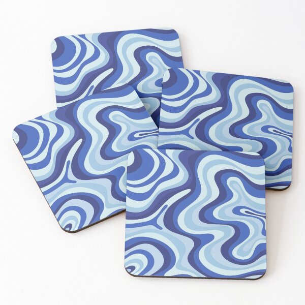 Item preview, Liquid Swirl Retro Abstract in blue tones, Cream, and White designed and sold by Differenceee.