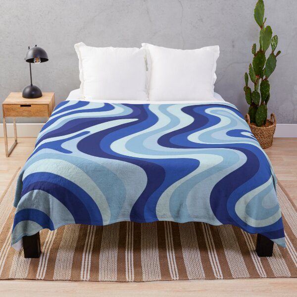 Item preview, Liquid Swirl Retro Abstract in blue tones, Cream, and White designed and sold by Differenceee.