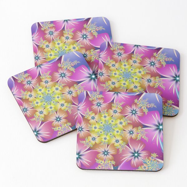 Item preview, Starburst Floral Fractal Neon Pinwheel Illustration designed and sold by pinkal.