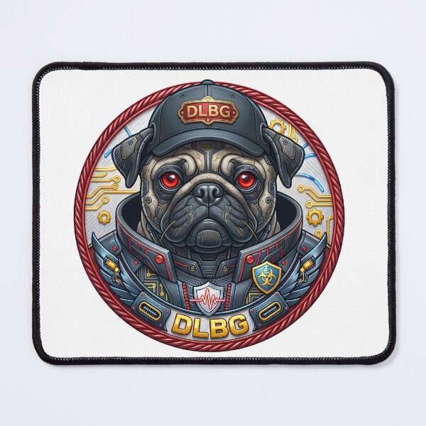 Item preview, Cyberpunk Pug Badge – Techno Beast by DLBG designed and sold by DLBG-STORE.