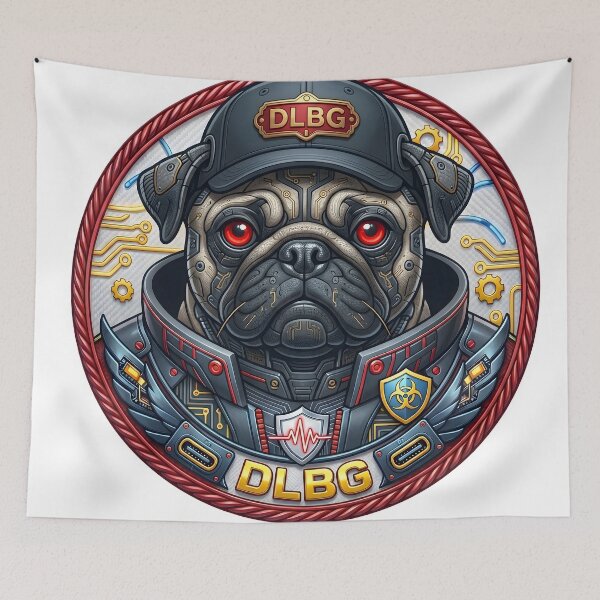 Item preview, Cyberpunk Pug Badge – Techno Beast by DLBG designed and sold by DLBG-STORE.