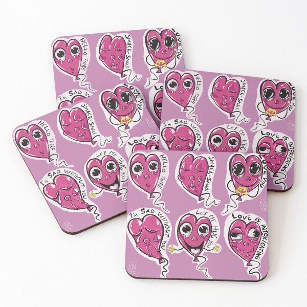 Item preview, Cute Retro Pink Heart Balloons Sticker Sheet designed and sold by ben.comictell.