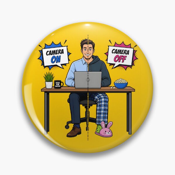 Item preview, Work From Home Camera On Vs Off Funny Remote Work designed and sold by ThirdShiftLab.