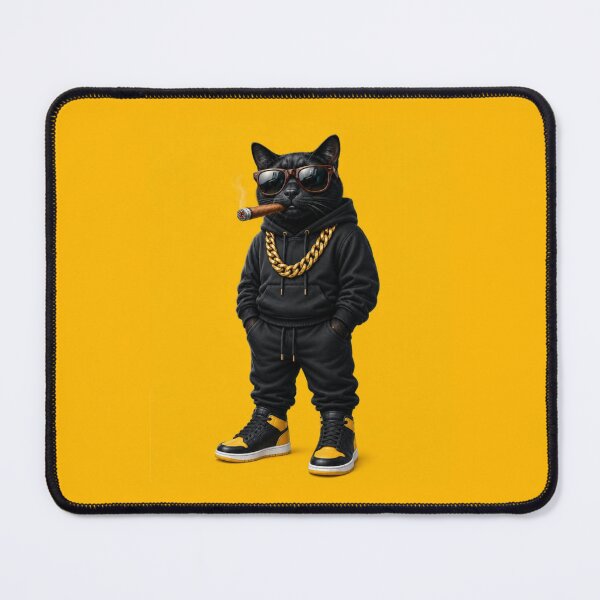 Item preview, Cool Black Cat Hip Hop Streetwear – Gangster Cat with Sunglasses designed and sold by anemiche.