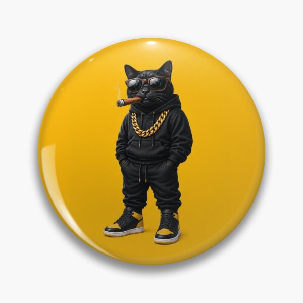Item preview, Cool Black Cat Hip Hop Streetwear – Gangster Cat with Sunglasses designed and sold by anemiche.