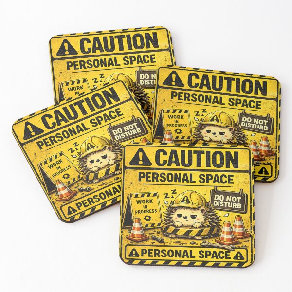 Item preview, Caution: Personal Space | Funny Introvert Warning Sticker & T-Shirt designed and sold by FuzzDrive.