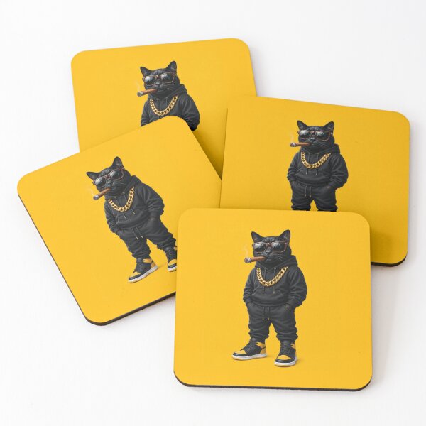 Item preview, Cool Black Cat Hip Hop Streetwear – Gangster Cat with Sunglasses designed and sold by anemiche.