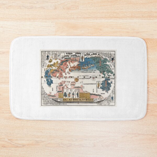 Item preview, Vintage Japanese World Map 1870 Print designed and sold by Bart4jesus.