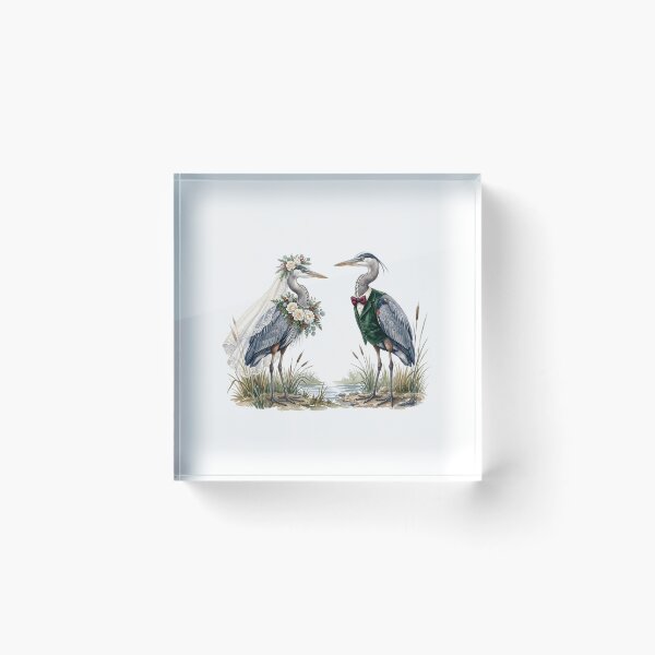 Artikelvorschau, Heron's Couple Hochzeitskunst entworfen und verkauft von Tiffany Roy.