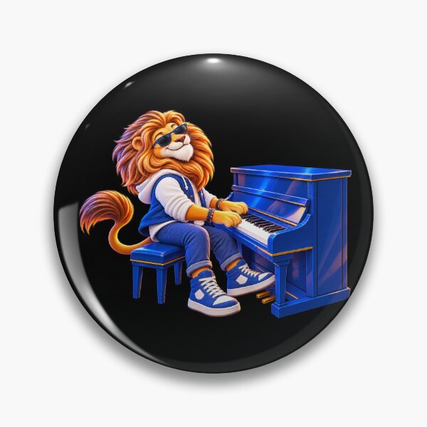 Item preview, Lion Playing Piano, Cool Lion Musician, Animal Music Cartoon designed and sold by Mono.fi Studios.