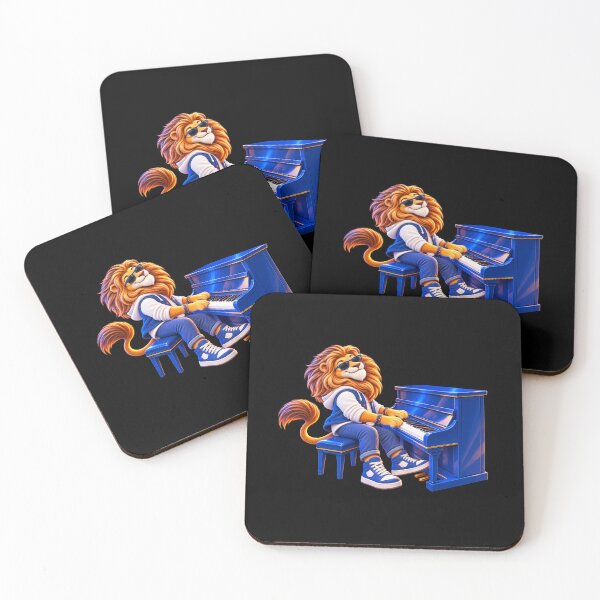Item preview, Lion Playing Piano, Cool Lion Musician, Animal Music Cartoon designed and sold by Mono.fi Studios.