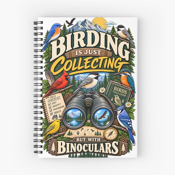 Item preview, Birding Is Just Collecting But With Binoculars – Funny Birdwatching designed and sold by RankShift.