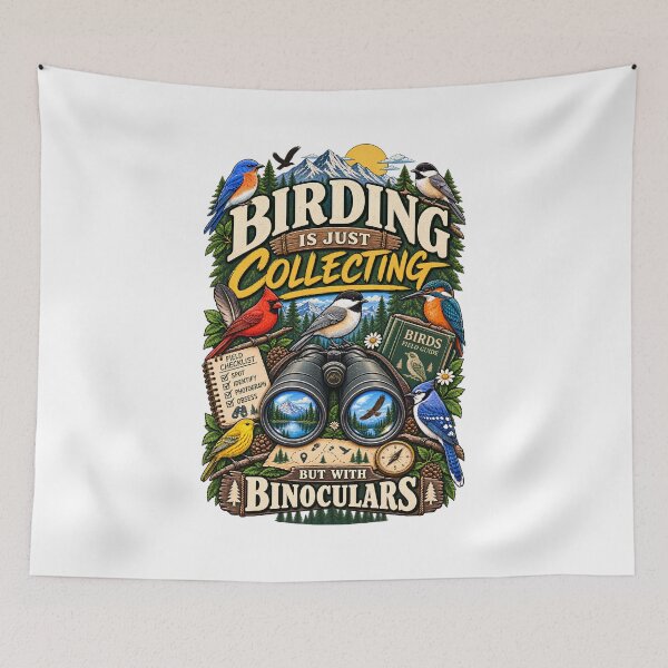 Item preview, Birding Is Just Collecting But With Binoculars – Funny Birdwatching designed and sold by RankShift.