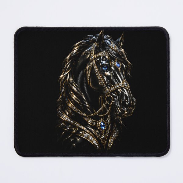Item preview, Regal Horse Sovereign – Black & Gold Equestrian Art designed and sold by TheLumina.