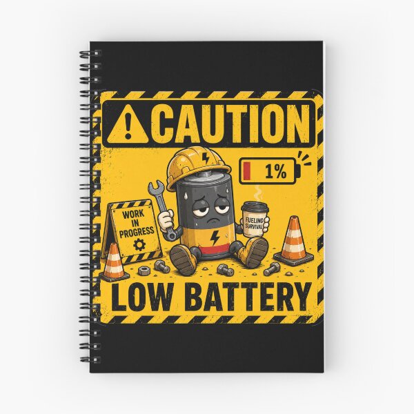 Item preview, Caution Low Battery Funny Warning Sign | Running on 1% Energy designed and sold by FuzzDrive.