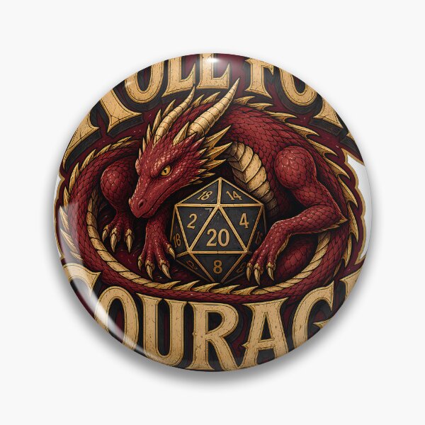 Item preview, Roll For Courage D20 Dragon - DND Gaming Tabletop designed and sold by SVox.
