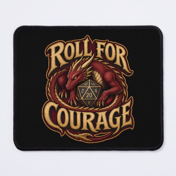 Item preview, Roll For Courage D20 Dragon - DND Gaming Tabletop designed and sold by SVox.