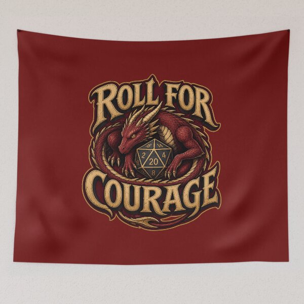 Item preview, Roll For Courage D20 Dragon - DND Gaming Tabletop designed and sold by SVox.