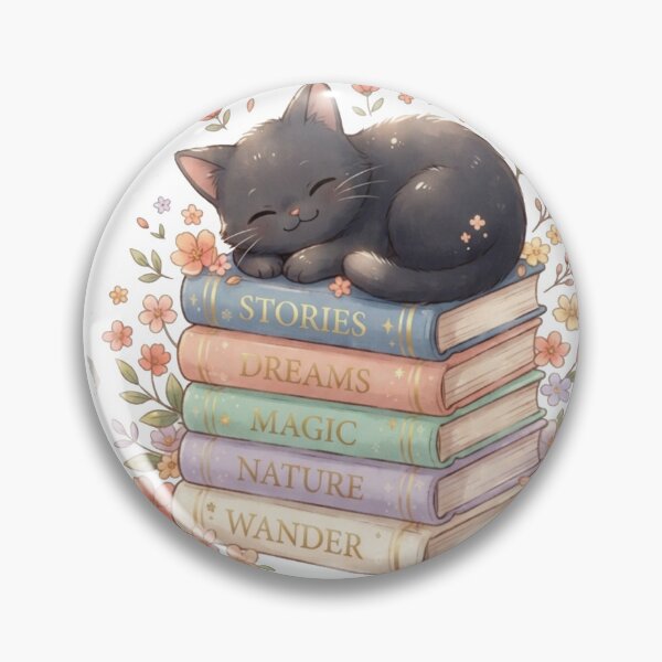Item preview, Black Cat Sleeping on Books Sticker, Spring Flowers, Waterproof Vinyl, Book Lovers Gifts, Kindle Stickers, Reading Stickers, Cat lovers designed and sold by wilyaneshop.