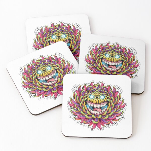 Item preview, Psychedelic Glowing Eyes Chrysanthemum Monster Flower designed and sold by TeeDesignMaster.