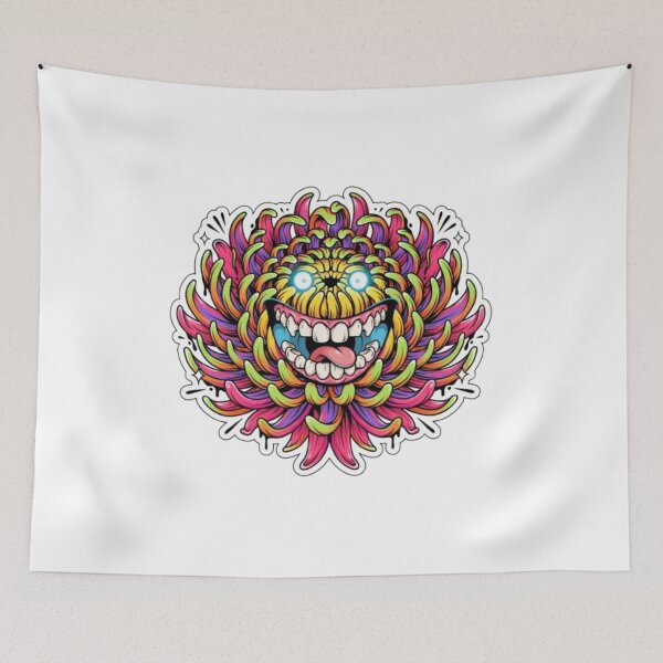 Item preview, Psychedelic Glowing Eyes Chrysanthemum Monster Flower designed and sold by TeeDesignMaster.