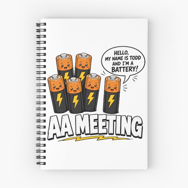 Item preview, Funny AA Meeting Cartoon Battery Pun Design designed and sold by TshirtsOnline-.