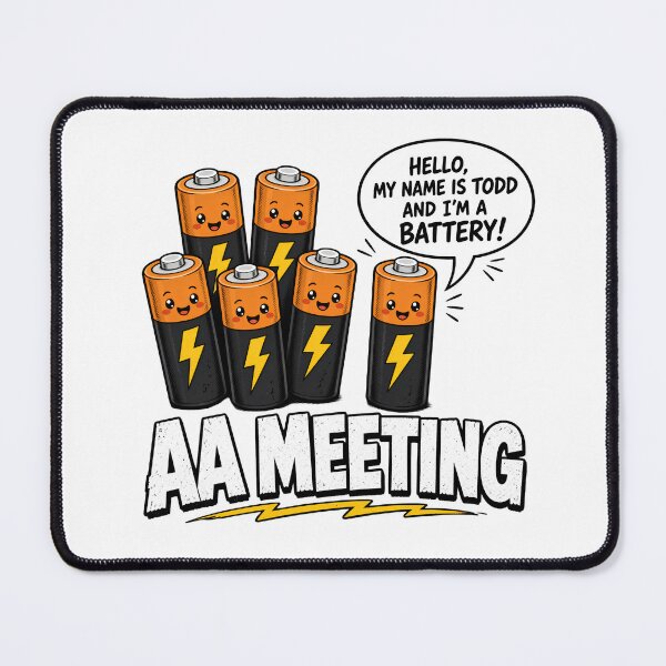 Item preview, Funny AA Meeting Cartoon Battery Pun Design designed and sold by TshirtsOnline-.