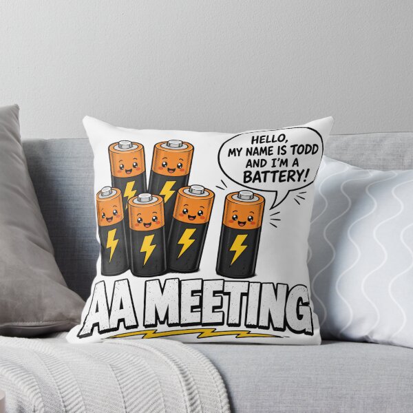 Item preview, Funny AA Meeting Cartoon Battery Pun Design designed and sold by TshirtsOnline-.