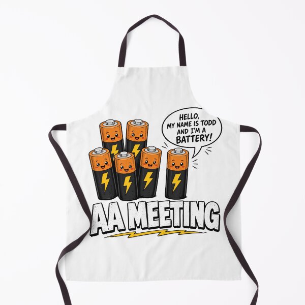 Item preview, Funny AA Meeting Cartoon Battery Pun Design designed and sold by TshirtsOnline-.