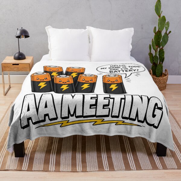Item preview, Funny AA Meeting Cartoon Battery Pun Design designed and sold by TshirtsOnline-.