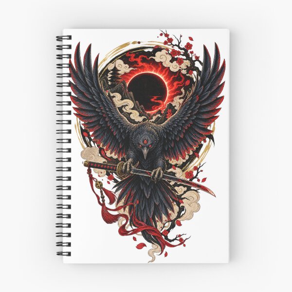Item preview, The Three-Eyed Crow of the Crimson Eclipse | Japanese Ukiyo-e Warrior Art designed and sold by Substance_life.