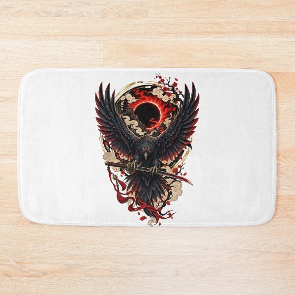 Item preview, The Three-Eyed Crow of the Crimson Eclipse | Japanese Ukiyo-e Warrior Art designed and sold by Substance_life.