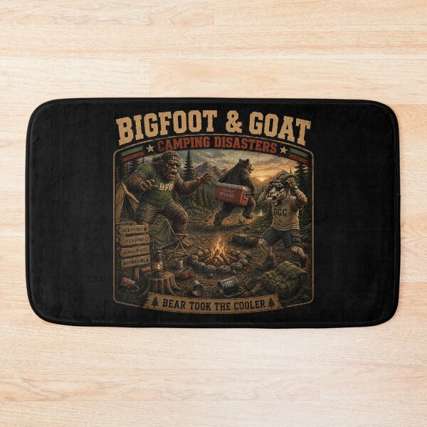 Item preview, Bigfoot And Goat Bear Took The Cooler Funny Camping Disaster designed and sold by NicheBloom.