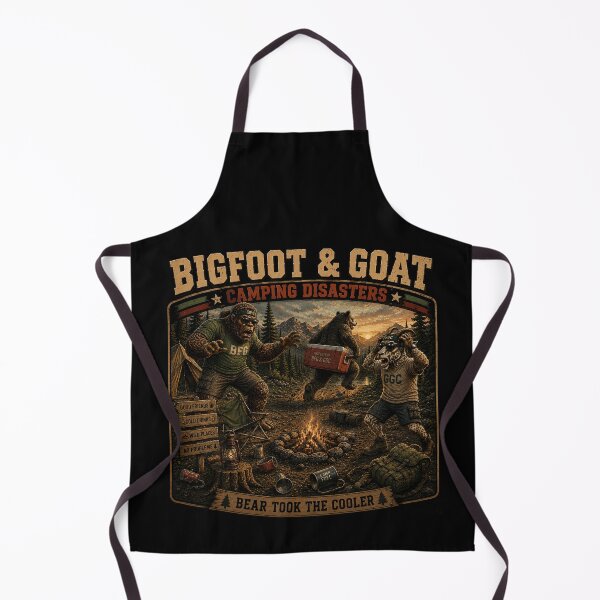 Item preview, Bigfoot And Goat Bear Took The Cooler Funny Camping Disaster designed and sold by NicheBloom.