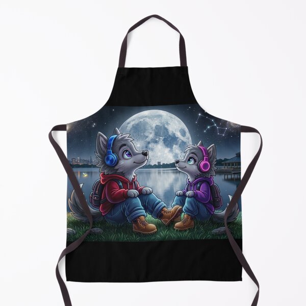 Item preview, Cute Anime Wolves Night Stargazing designed and sold by DWolf04.