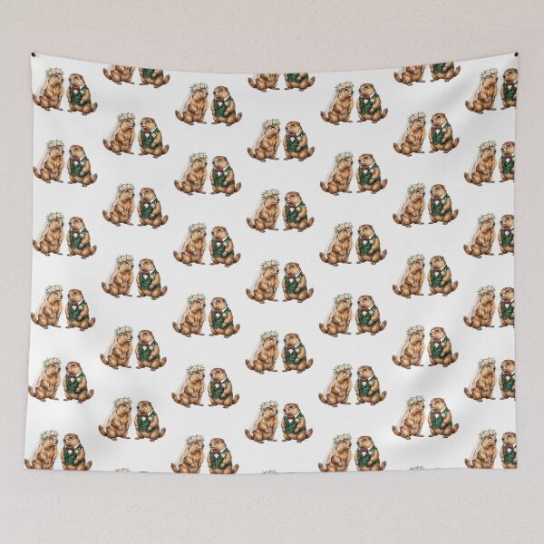 Item preview, Groundhog's Couple Wedding Art designed and sold by Roy & Tiffany.