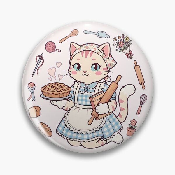 Item preview, Traditional & Kawaii Cat: Homemade Bread and Happy Hearts designed and sold by CuteKats.