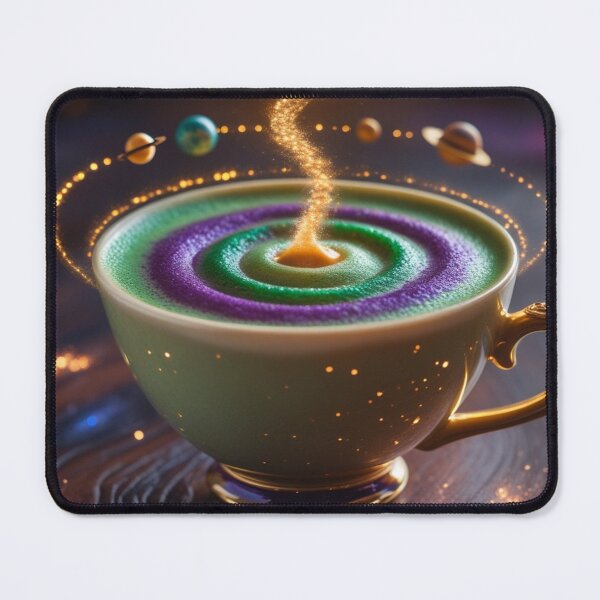 Item preview, Cosmic Matcha Coffee Cup – Galaxy Latte Art with Purple & Green Swirls. designed and sold by fbtrisha.