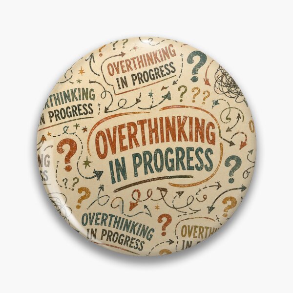Item preview, Overthinking in Progress – Groovy Retro Chaos Pattern designed and sold by Golden Era Studio.