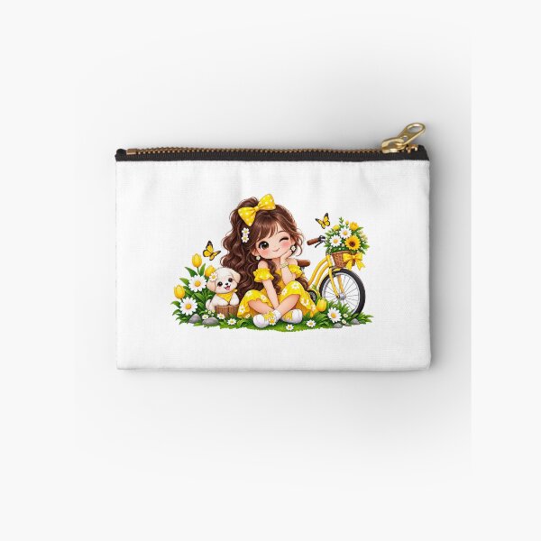 Item preview, Cute Girl with Puppy and Bicycle designed and sold by Reshmakhan.