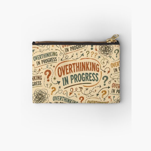 Item preview, Overthinking in Progress – Groovy Retro Chaos Pattern designed and sold by Golden Era Studio.