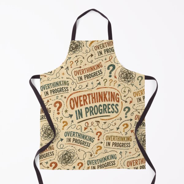 Item preview, Overthinking in Progress – Groovy Retro Chaos Pattern designed and sold by Golden Era Studio.