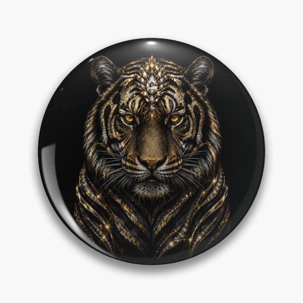 Item preview, Regal Tiger Sovereign – Black & Gold Big Cat Art designed and sold by TheLumina.